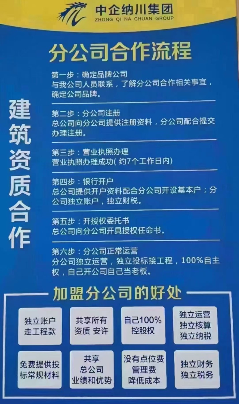 钢结构三级资质 全国可加盟分公司 一次加盟使用20年 费用低 资...