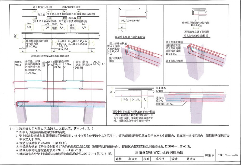 屋面框架梁wkl纵向钢筋构造